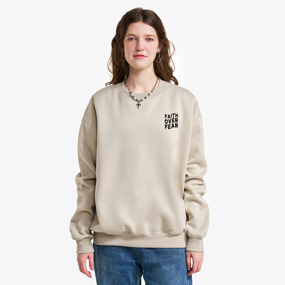 Faith Over Fear Unisex Christian Fleece Sweatshirt