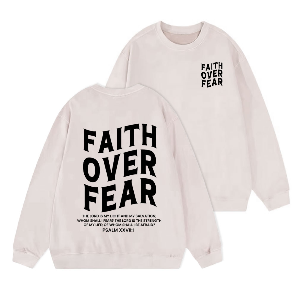 Faith Over Fear Unisex Christian Washed Sweatshirt