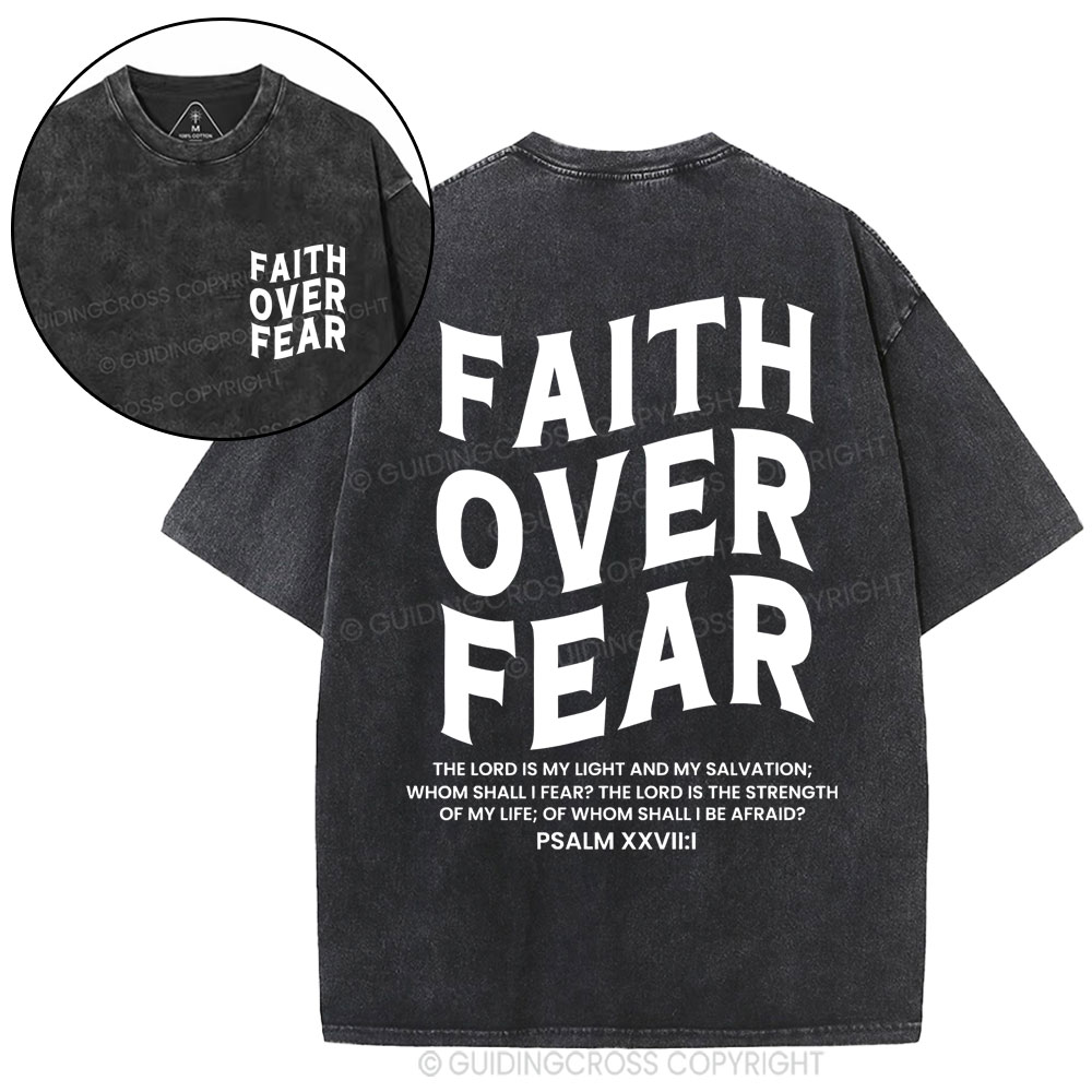 Faith Over Fear Unisex Christian Washed T-Shirt Sale - GuidingCross
