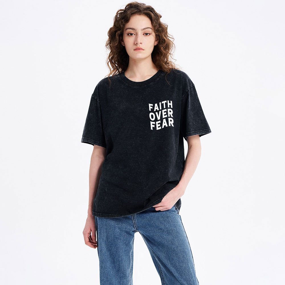 Faith Over Fear Unisex Christian Washed T-Shirt