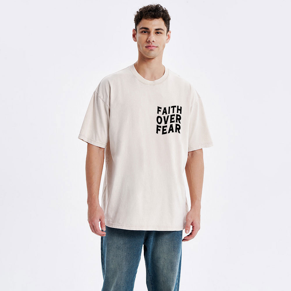 Faith Over Fear Unisex Christian Washed T-Shirt