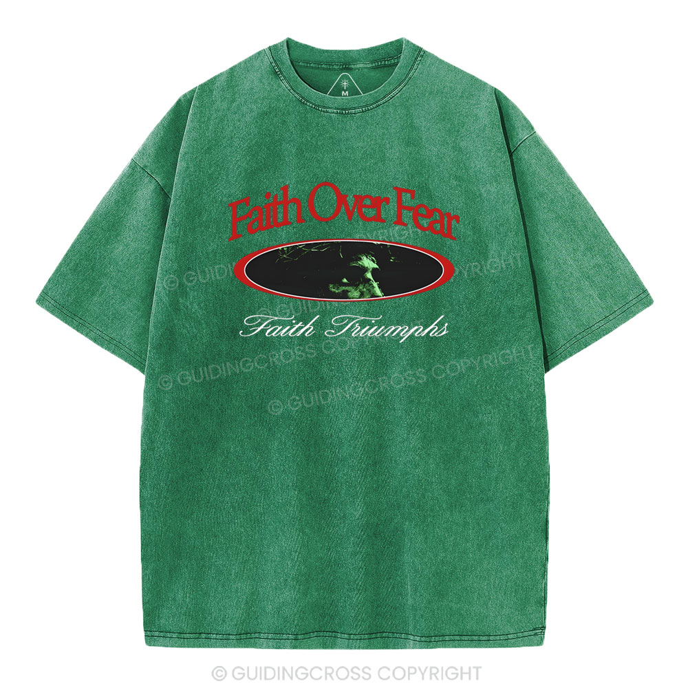 Faith Over Frear Christian Washed T-Shirt