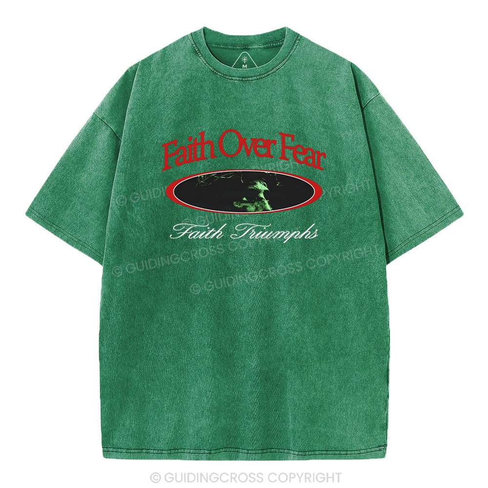 Faith Over Frear Christian Washed T-Shirt
