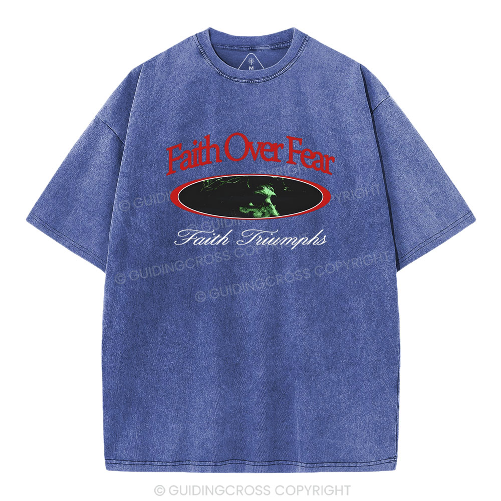 Faith Over Frear Christian Washed T-Shirt