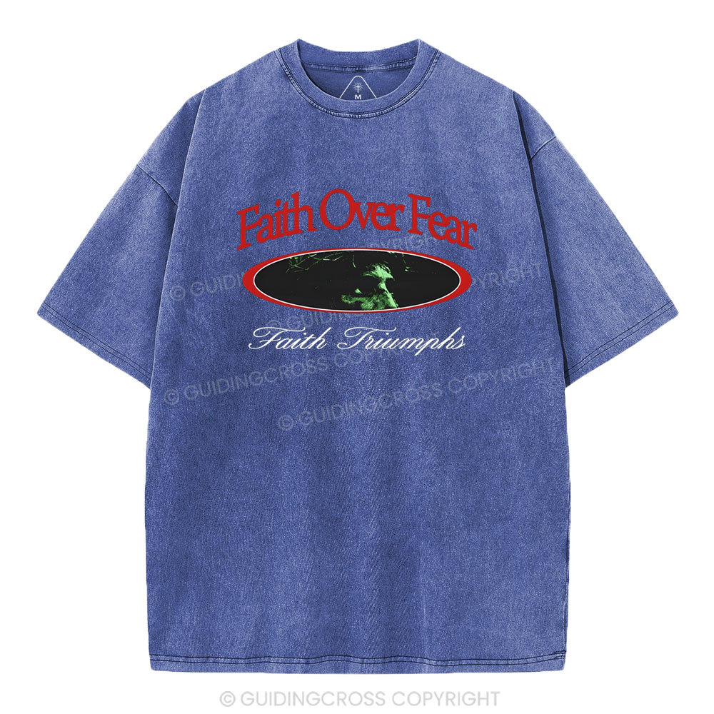 Faith Over Frear Christian Washed T-Shirt