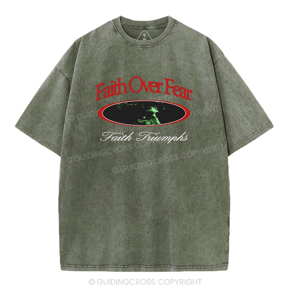 Faith Over Frear Christian Washed T-Shirt