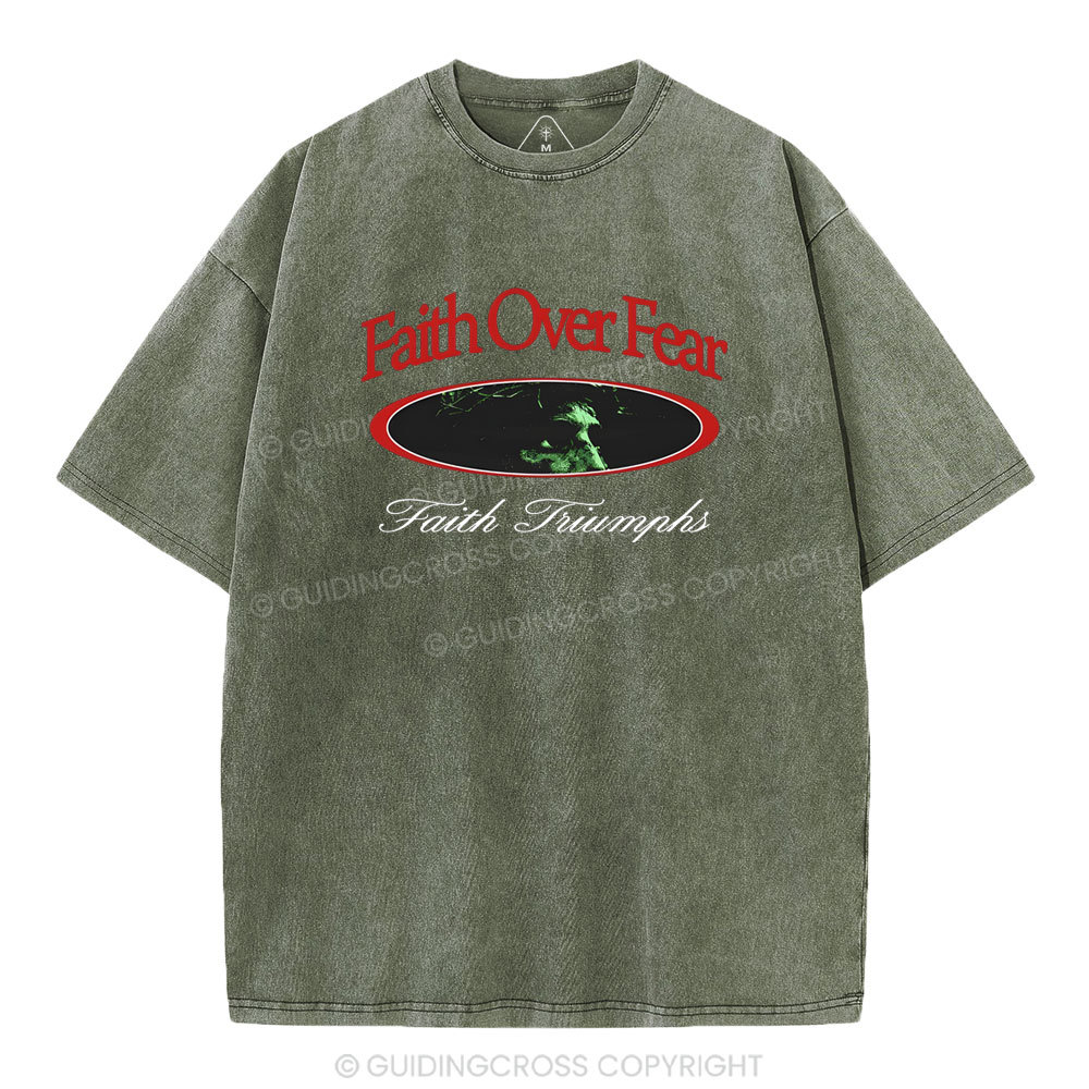 Faith Over Frear Christian Washed T-Shirt
