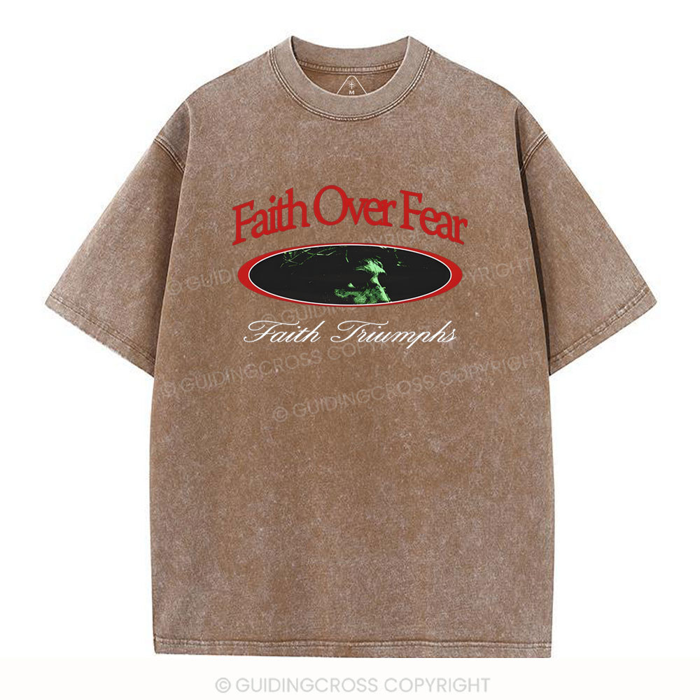 Faith Over Frear Christian Washed T-Shirt