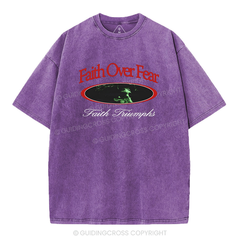 Faith Over Frear Christian Washed T-Shirt
