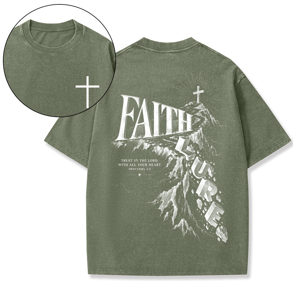Faith Over Lure Christian Washed T-Shirt