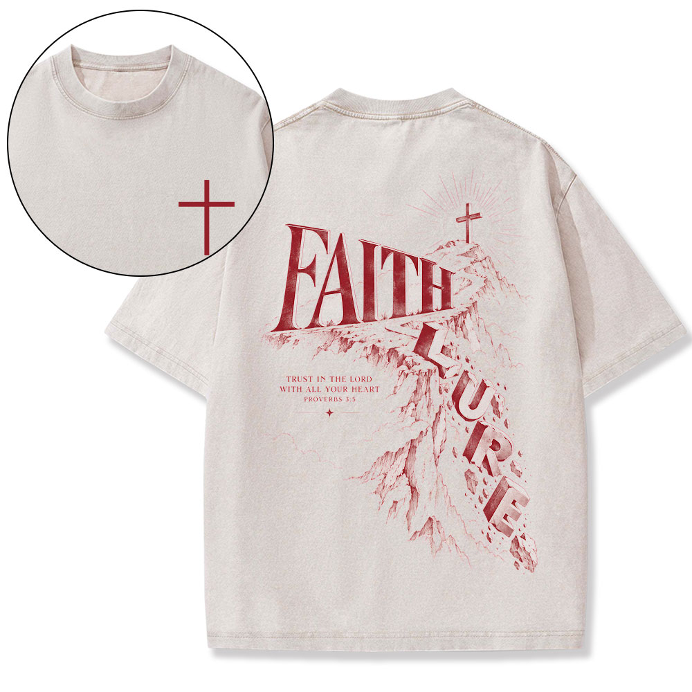 Faith Over Lure Christian Washed T-Shirt