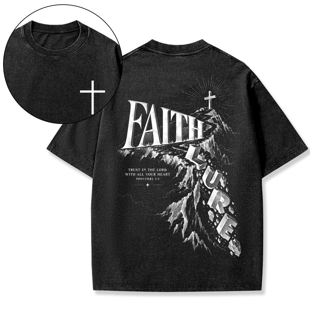 Faith Over Lure Christian Washed T-Shirt