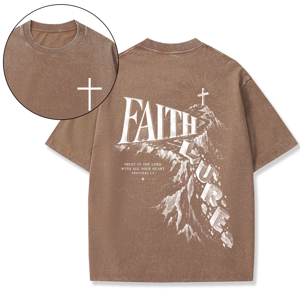 Faith Over Lure Christian Washed T-Shirt