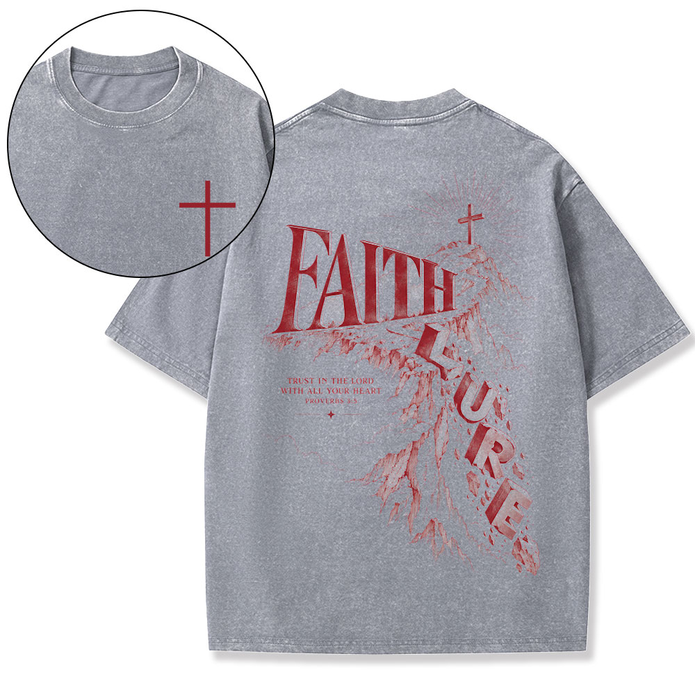 Faith Over Lure Christian Washed T-Shirt