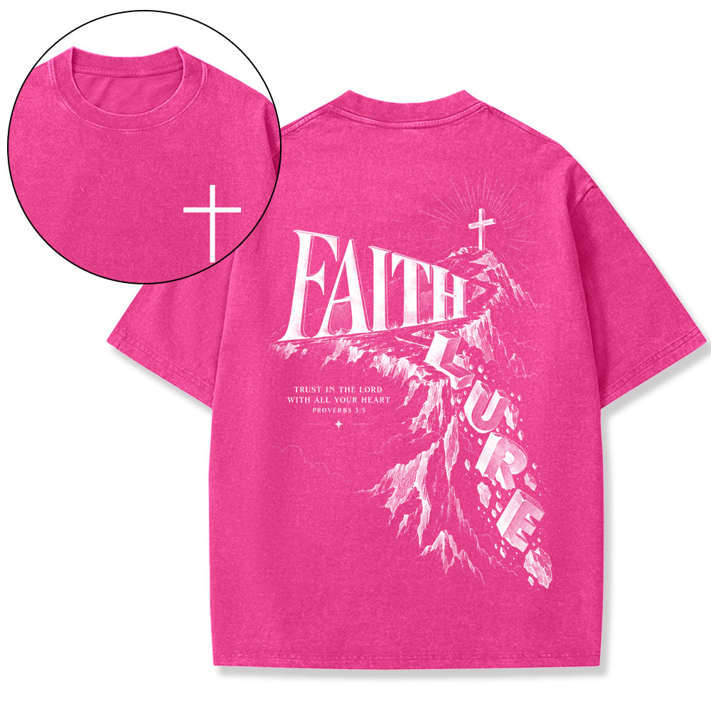 Faith Over Lure Christian Washed T-Shirt