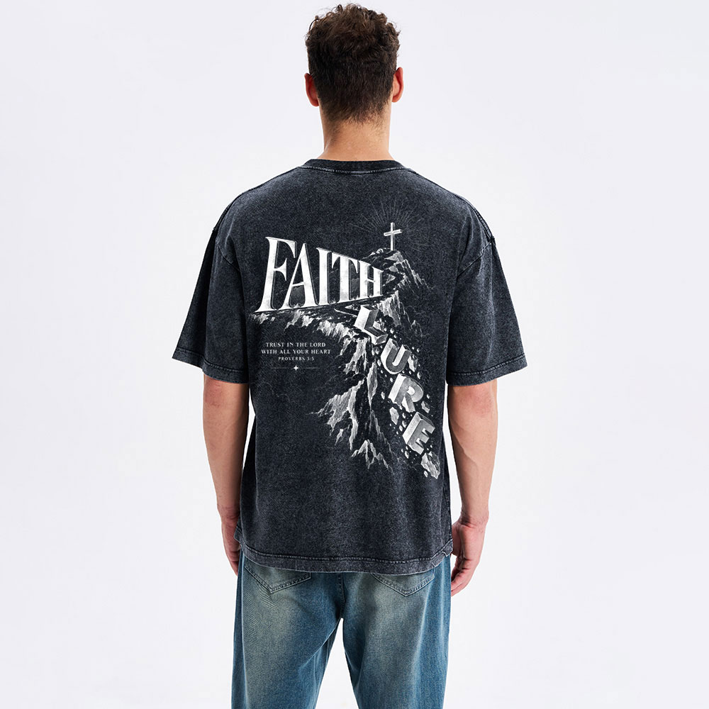 Faith Over Lure Christian Washed T-Shirt