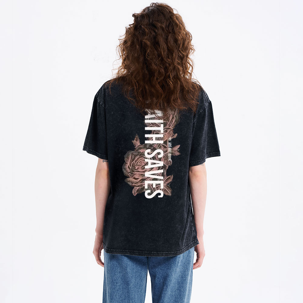 Faith Saves Christian Washed T-Shirt