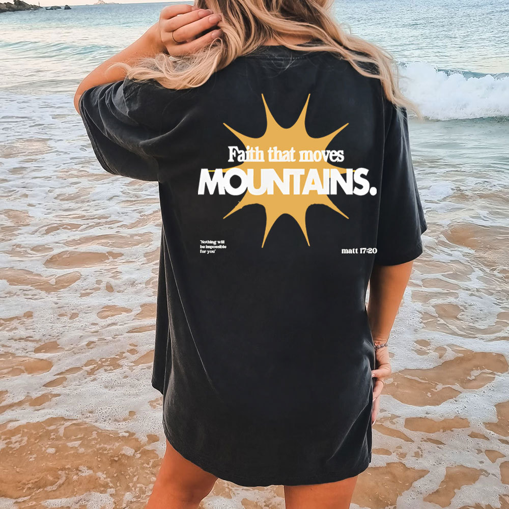 Faith That Moves Mountains Christian Washed T-Shirt