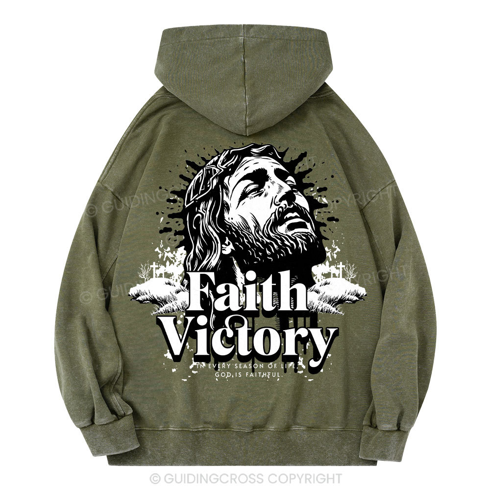 Faith Victory Christian Washed Hoodie