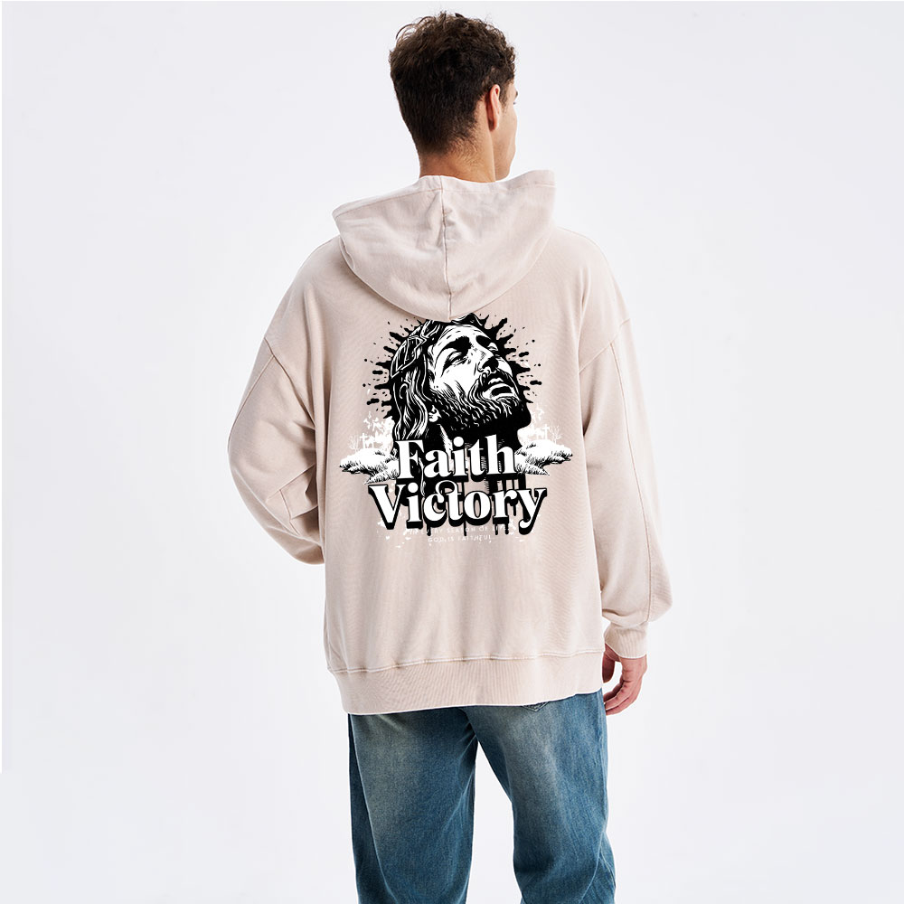 Faith Victory Christian Washed Hoodie