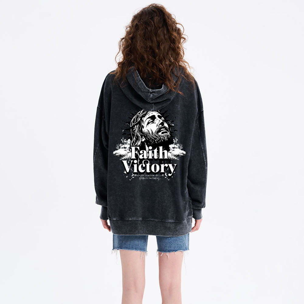Faith Victory Christian Washed Hoodie