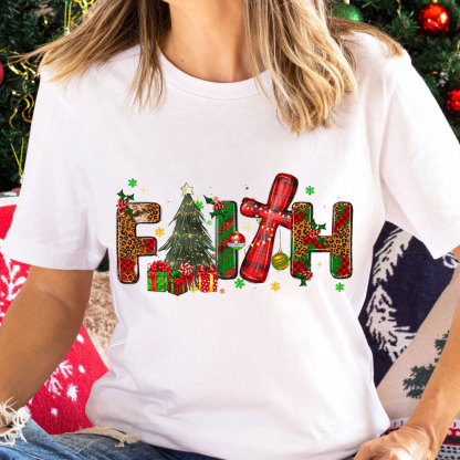 Faith With Gift Christian Christmas T-Shirt