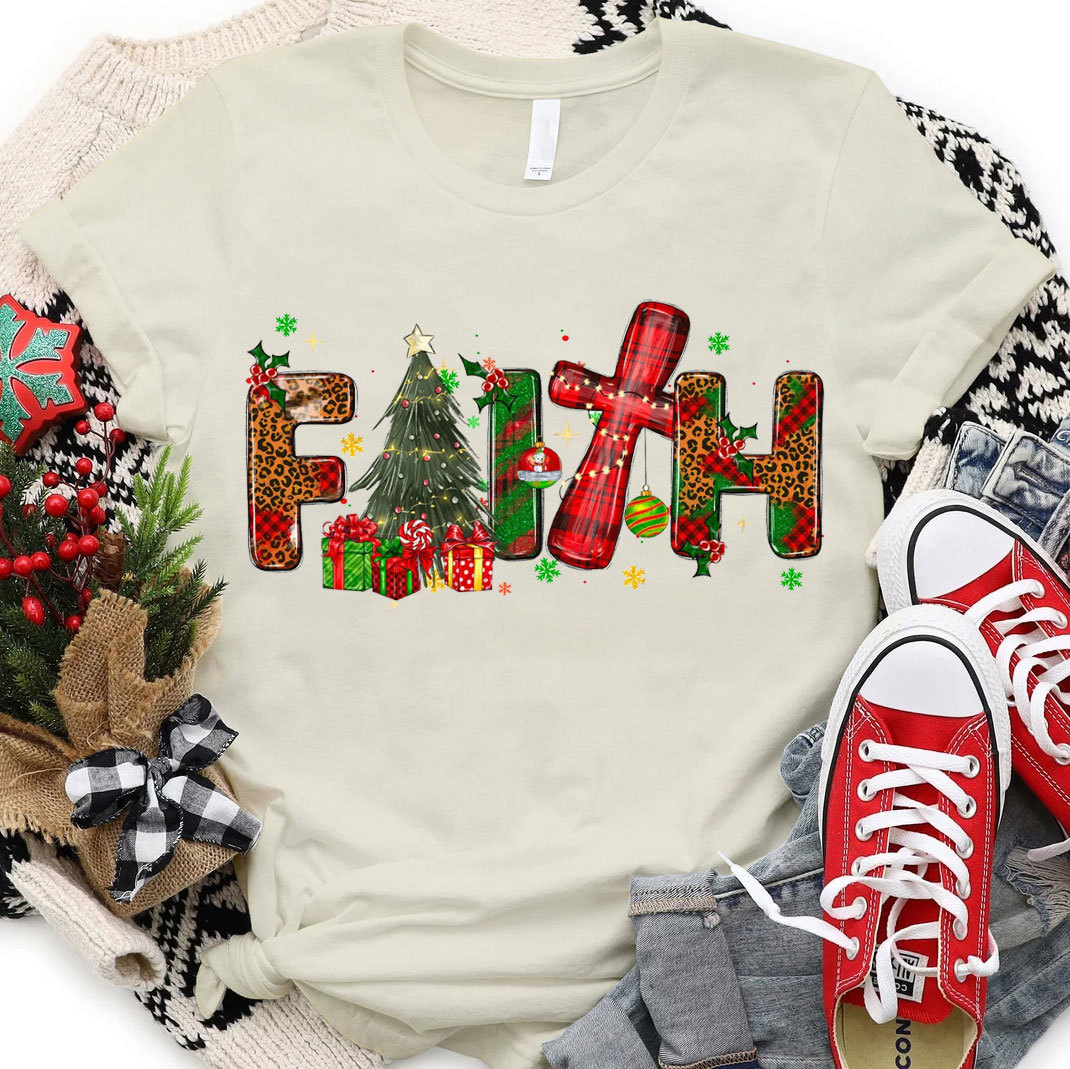 Faith With Gift Christian Christmas T-Shirt
