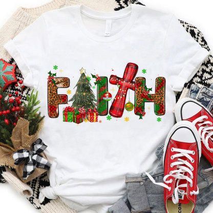 Faith With Gift Christian Christmas T-Shirt