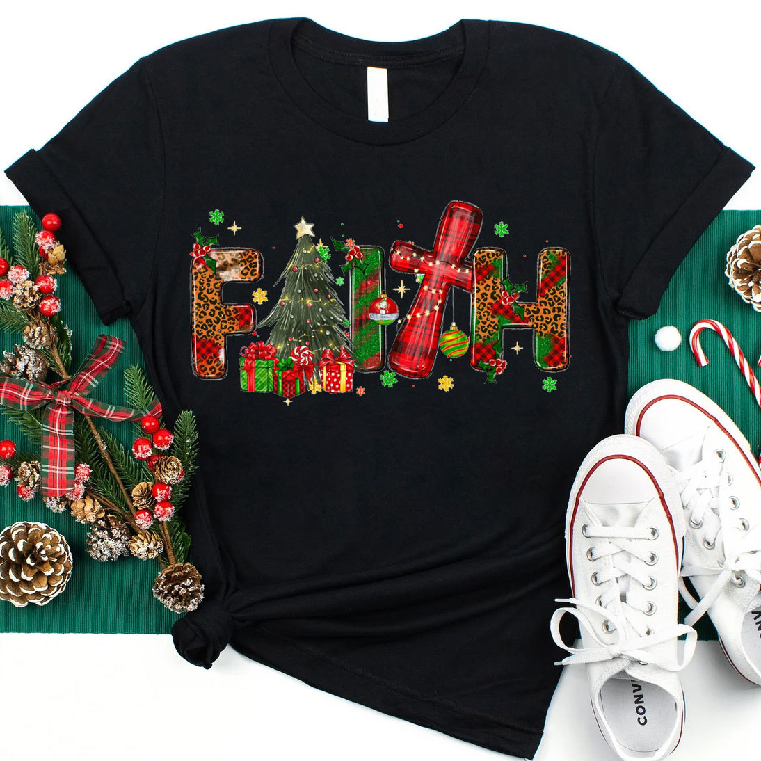 Faith With Gift Christian Christmas T-Shirt