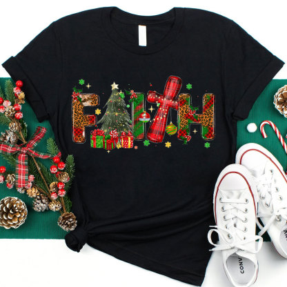 Faith With Gift Christian Christmas T-Shirt