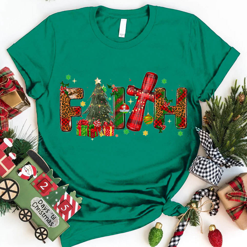 Faith With Gift Christian Christmas T-Shirt