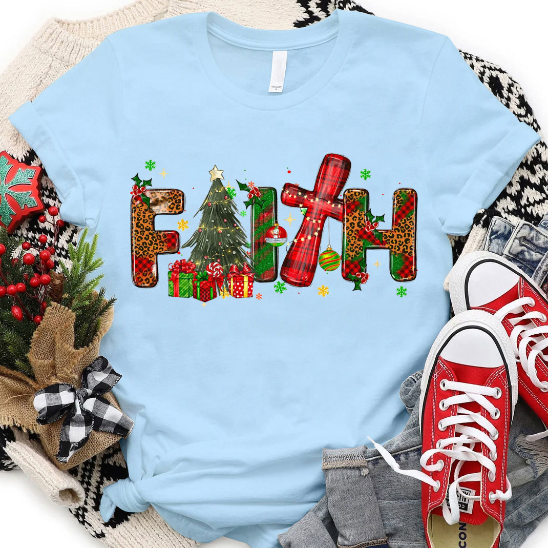 Faith With Gift Christian Christmas T-Shirt