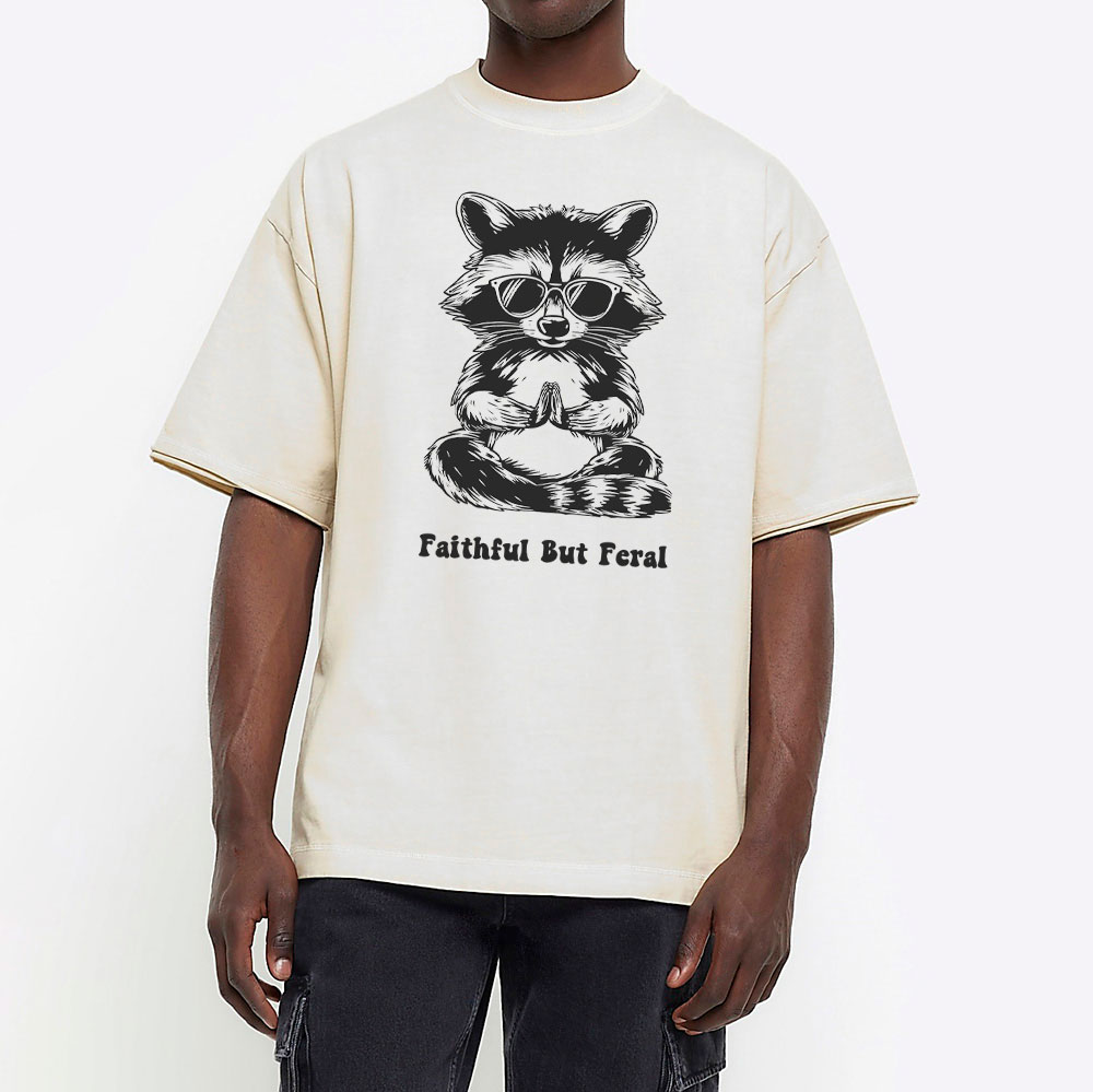 Faithful But Feral Christian Washed T-Shirt