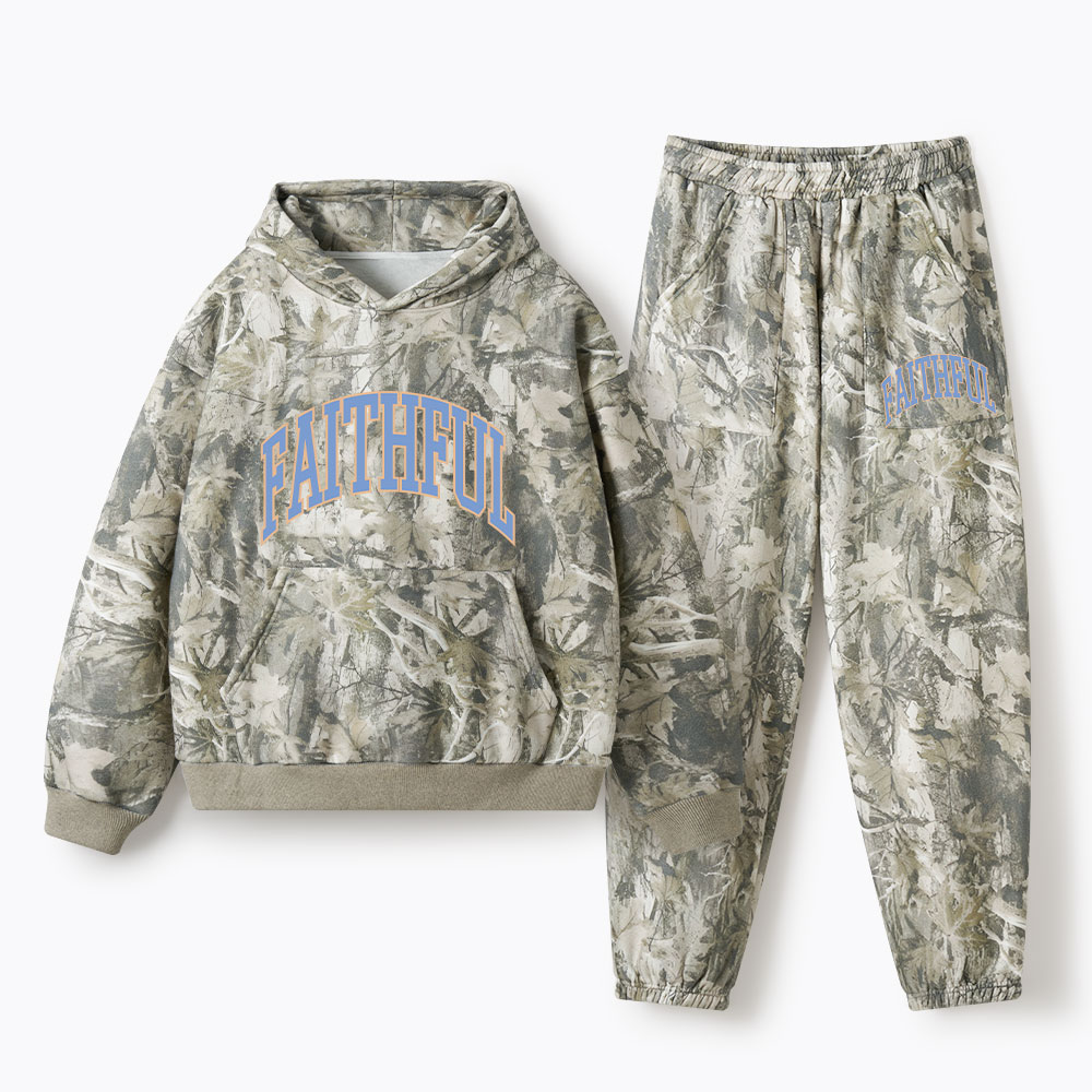 Faithful Christian Camo Fleece Hoodie Set
