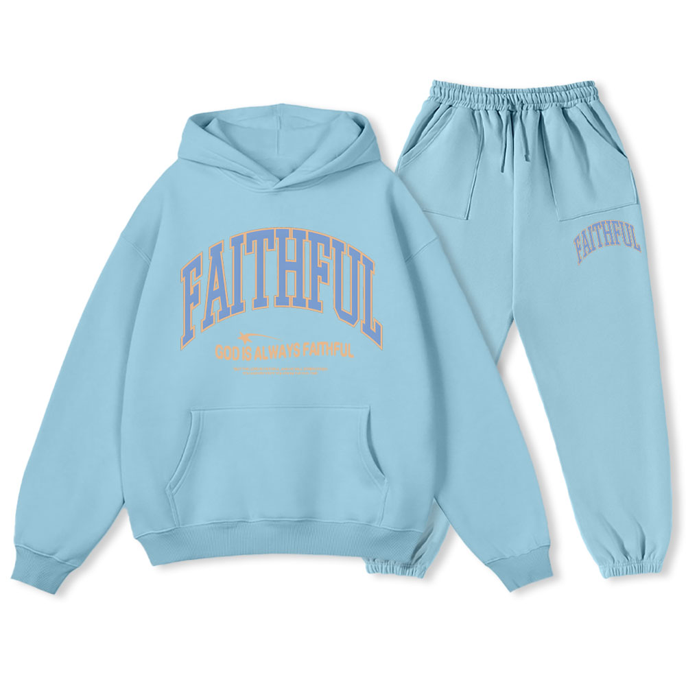 God Is Always Faithful Christian Fleece Hoodie Set