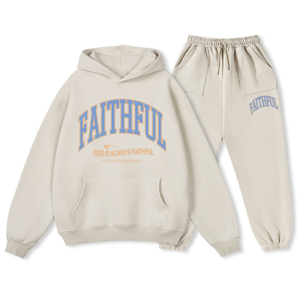God Is Always Faithful Christian Fleece Hoodie Set