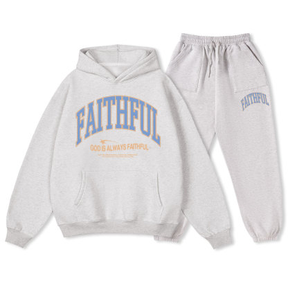 God Is Always Faithful Christian Fleece Hoodie Set