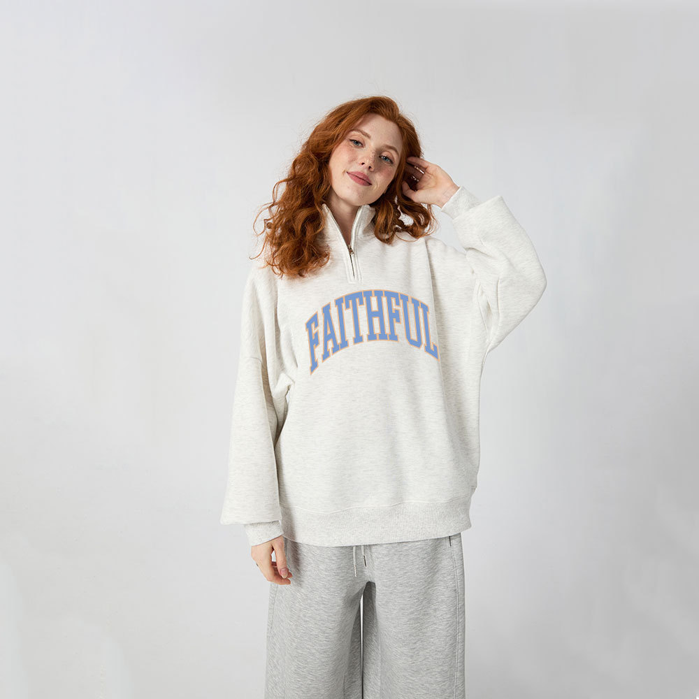 Faithful Christian Half Zip Fleece Sweatshirt 