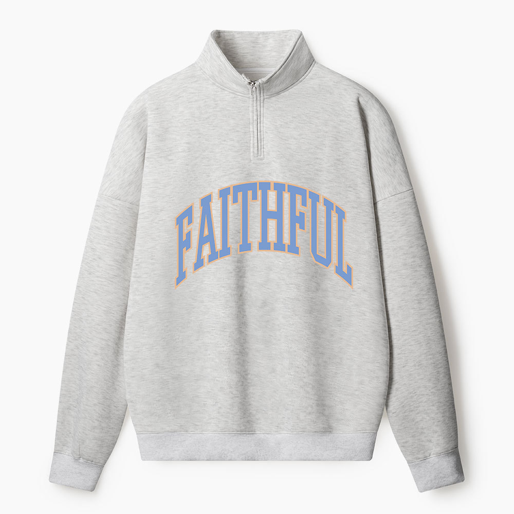 Faithful Christian Half Zip Fleece Sweatshirt 
