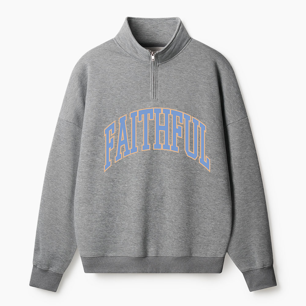 Faithful Christian Half Zip Fleece Sweatshirt 