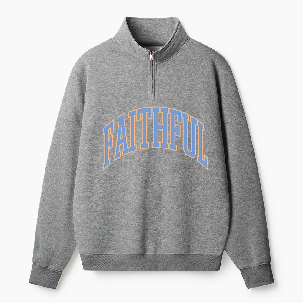 Faithful Christian Half Zip Fleece Sweatshirt 
