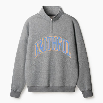 Faithful Christian Half Zip Fleece Sweatshirt 