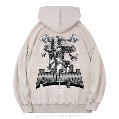 Faithful Christian Washed Hoodie