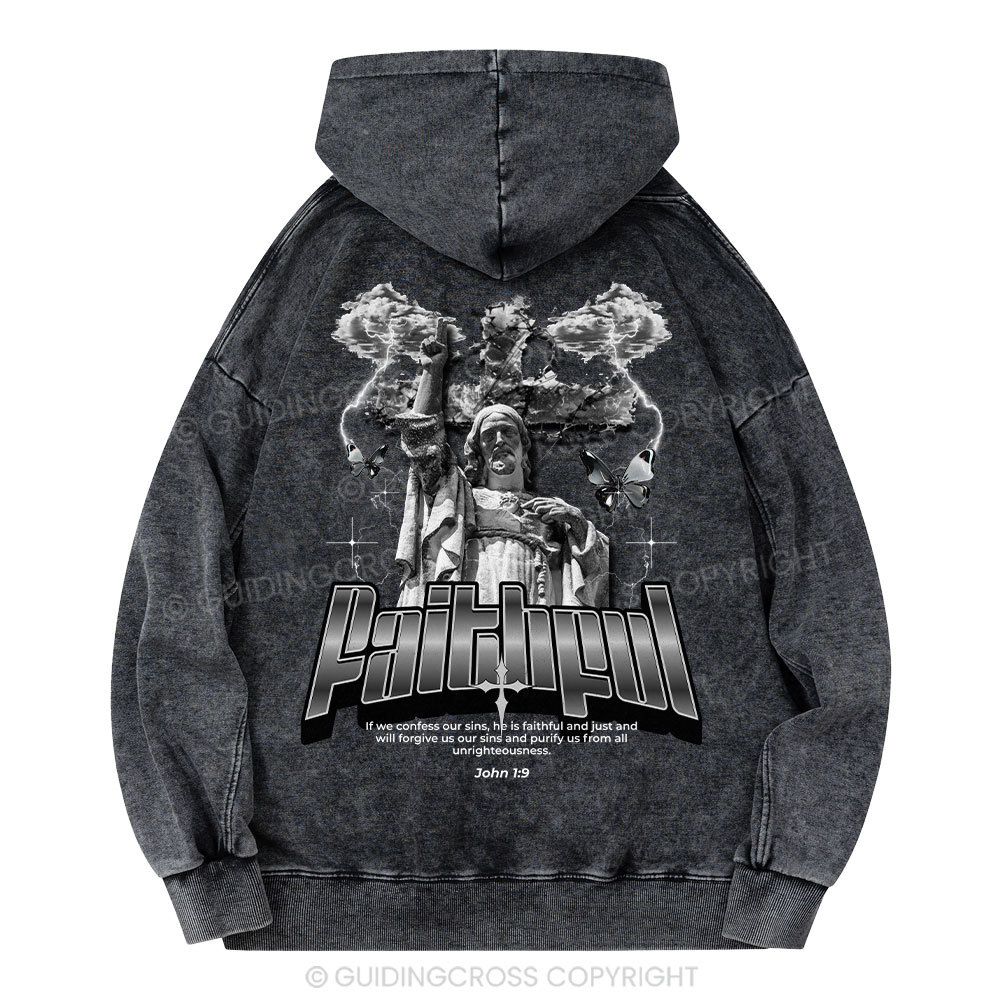Faithful Christian Washed Hoodie