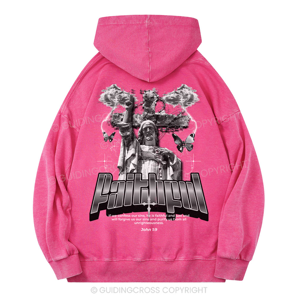 Faithful Christian Washed Hoodie