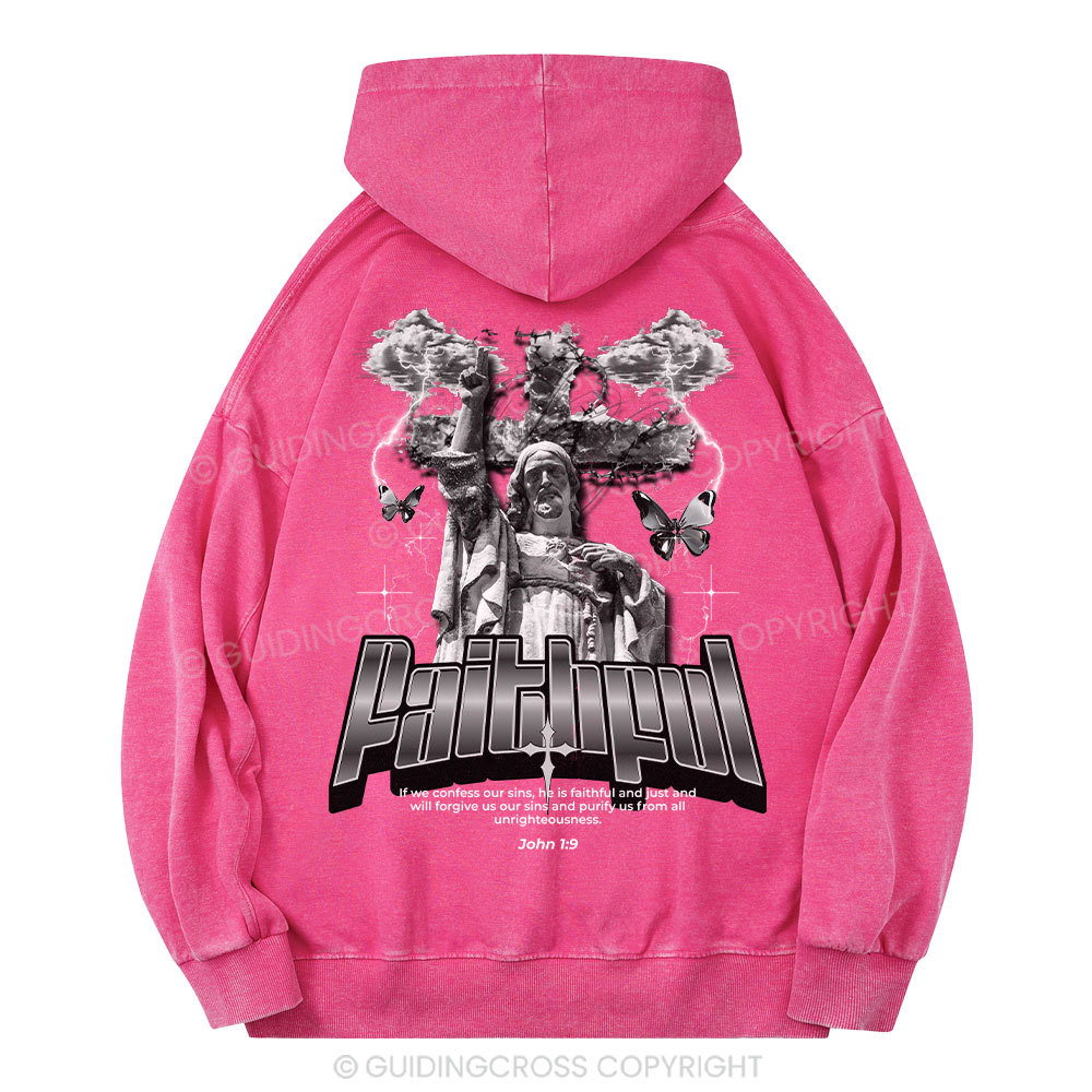 Faithful Christian Washed Hoodie
