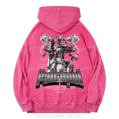 Faithful Christian Washed Hoodie