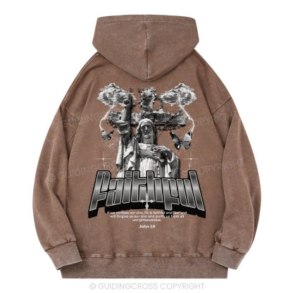 Faithful Christian Washed Hoodie
