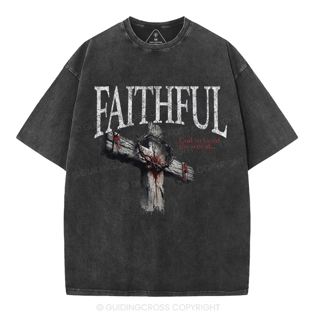 Faithful Christian Washed T-Shirt