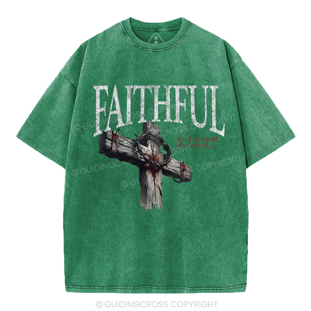 Faithful Christian Washed T-Shirt